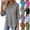 28# Gray, variant on V Neck Blouses for Women Summer Casual Collared 3/4 Sleeve Shirts Textured Polo Tops Cuffed Sleeve Tops Blue S