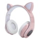 thumbnail image 3 of Auriculares de música estéreo Bluetooth 5,0, iluminación de oreja de gato, bonitos auriculares para jóvenes, patrón de círculo rosa, 3 of 5