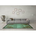 thumbnail image 3 of Ahgly Company Machine Washable Indoor Square Persian Turquoise Blue Traditional Area Rugs, 3' Square, 3 of 4