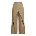thumbnail image 5 of Womens Pants High Elastic High Waisted Button Casual Straight Leg Pants Khaki S, 5 of 6