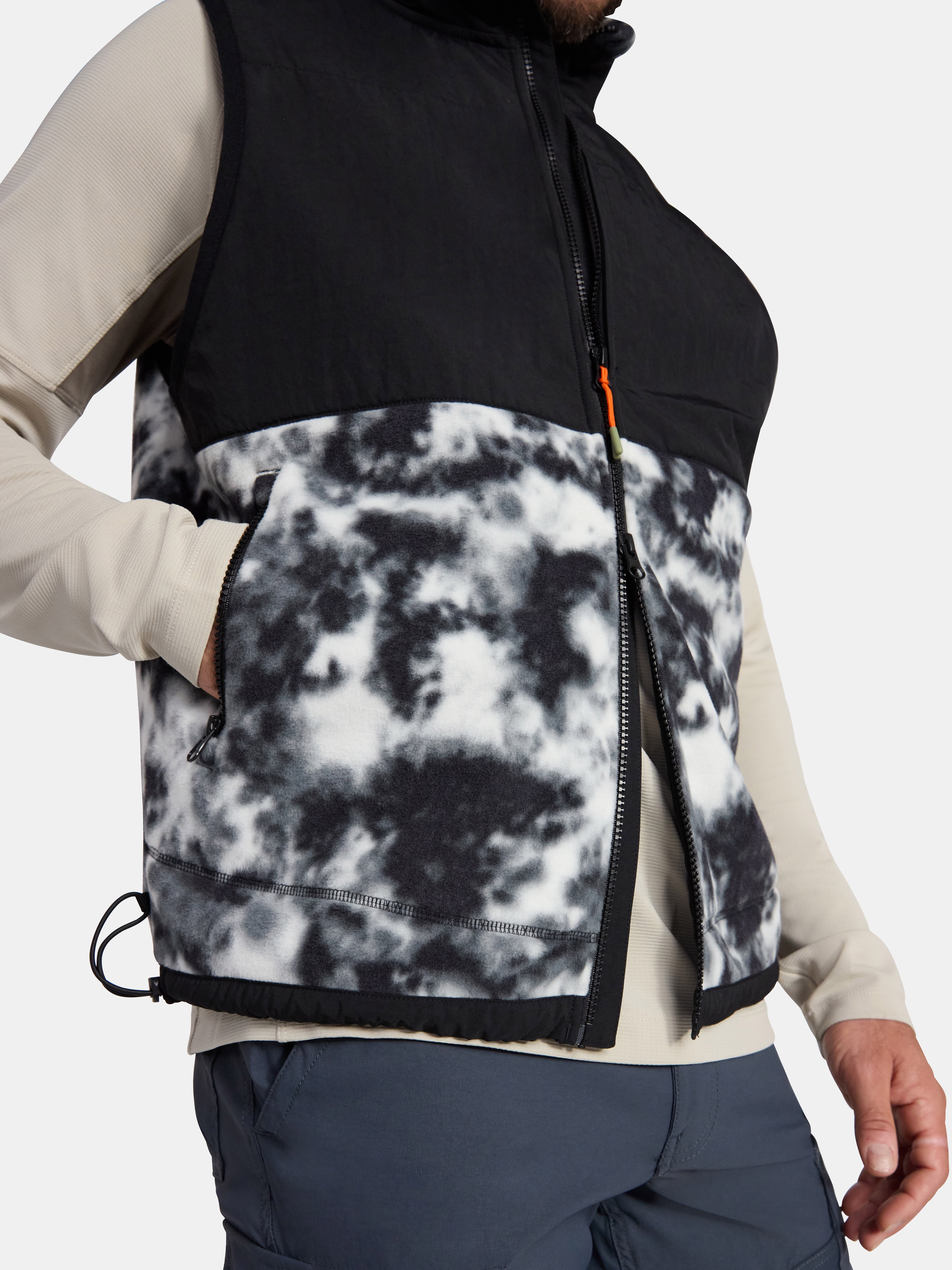Ozark Trail Men's and Big Men's Mix Media Fleece Vest, Sizes S-3XL