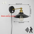 thumbnail image 3 of KAYYELAMP 2 Pcs Motion Sensor Light Adjustable Angle 5.9 Feet Plug in Cord Vintage Design Metal Wall Light for Entrance Hallway Toilet Stairs Bulb Included, 3 of 7