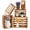 Light Brown, variant on Large Wooden Crates for Display 6 Pack – Stackable Rustic Farmhouse Storage Baskets with Handles