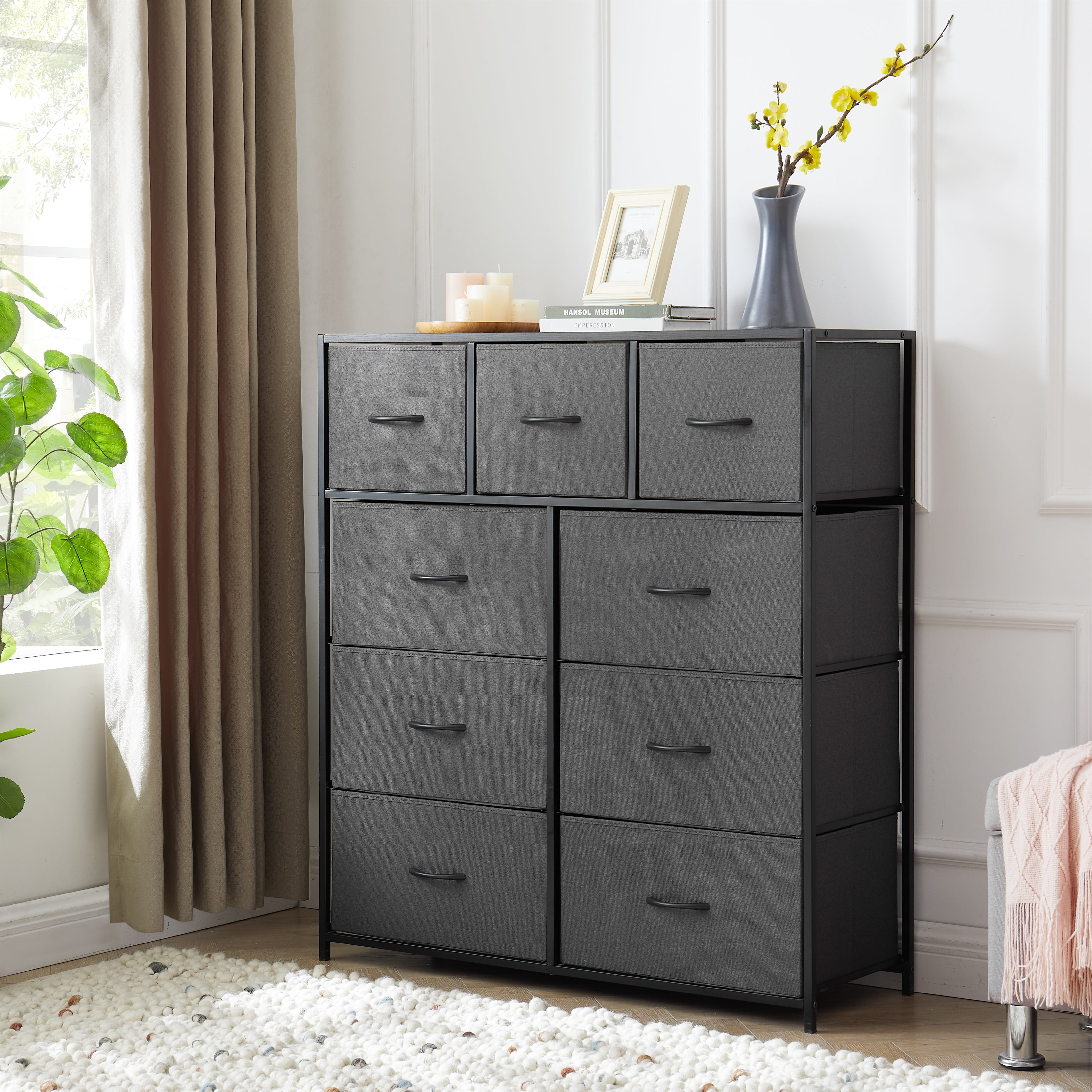 slim fit dress slacks Elure Wood 9-Drawer Dresser – City Mattress main image 1