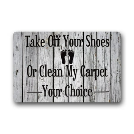 WinHome Take Off Your Shoes Or Clean My Carpet Your Choice Doormat Floor Mats Rugs Outdoors/Indoor Doormat Size 23.6x15.7 (Best Way To Clean My Carpet)