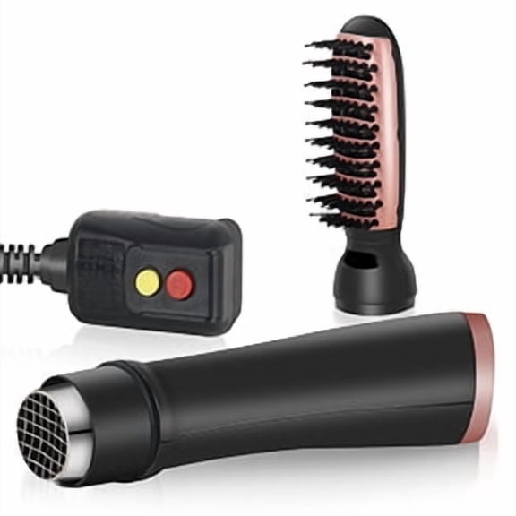 3-in-1 Detachable Hot Air Brush Set, Interchangeable Brush Head Hair Dryer Brush for Straightening, Curling & Volumizing, 2 Heat Setting Styling Blow Brush