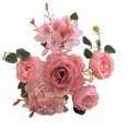 thumbnail image 5 of Rose Pink Peony Artificial Flower 6 Fork Vintage Style Realistic Non-fading UV-resistant Lifelike Peony Flowers, 5 of 7