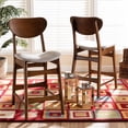 thumbnail image 6 of Baxton Studio Katya Grey Walnut Brown Finished Wood 2-Piece Counter Stool Set, 6 of 8