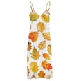 thumbnail image 5 of Autumn Harvest Maple Leaves Thanksgiving Sleeveless Dress Woman Fashion Long Dresses Women's Summer Suit Dress Summer 2025 Women, 5 of 7