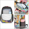 thumbnail image 4 of Multicolor Cat Head White Pattern 17" Waterproof Oxford School Backpacks for Teens, S-Shape Padded Straps, for School, Travel, Hiking, Camping, 4 of 5