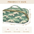 thumbnail image 4 of FORMRS Makeup Bag Travel Cosmetic Organizer for Women Fold Flat Zipper Pouch with Handle, Green Wave Pattern, 4 of 8