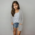 thumbnail image 2 of TANYSU Girls Casual Cardigan Coats Long Sleeve For Everyday Wear For Ages 5-14 For Summer Versatile Tops Child Solid Color, 2 of 6