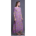 thumbnail image 2 of Bimba Lavender Butterflies Printed Nightgowns Maxi Sleepwear for Women Long Sleep Dress Large, 2 of 5