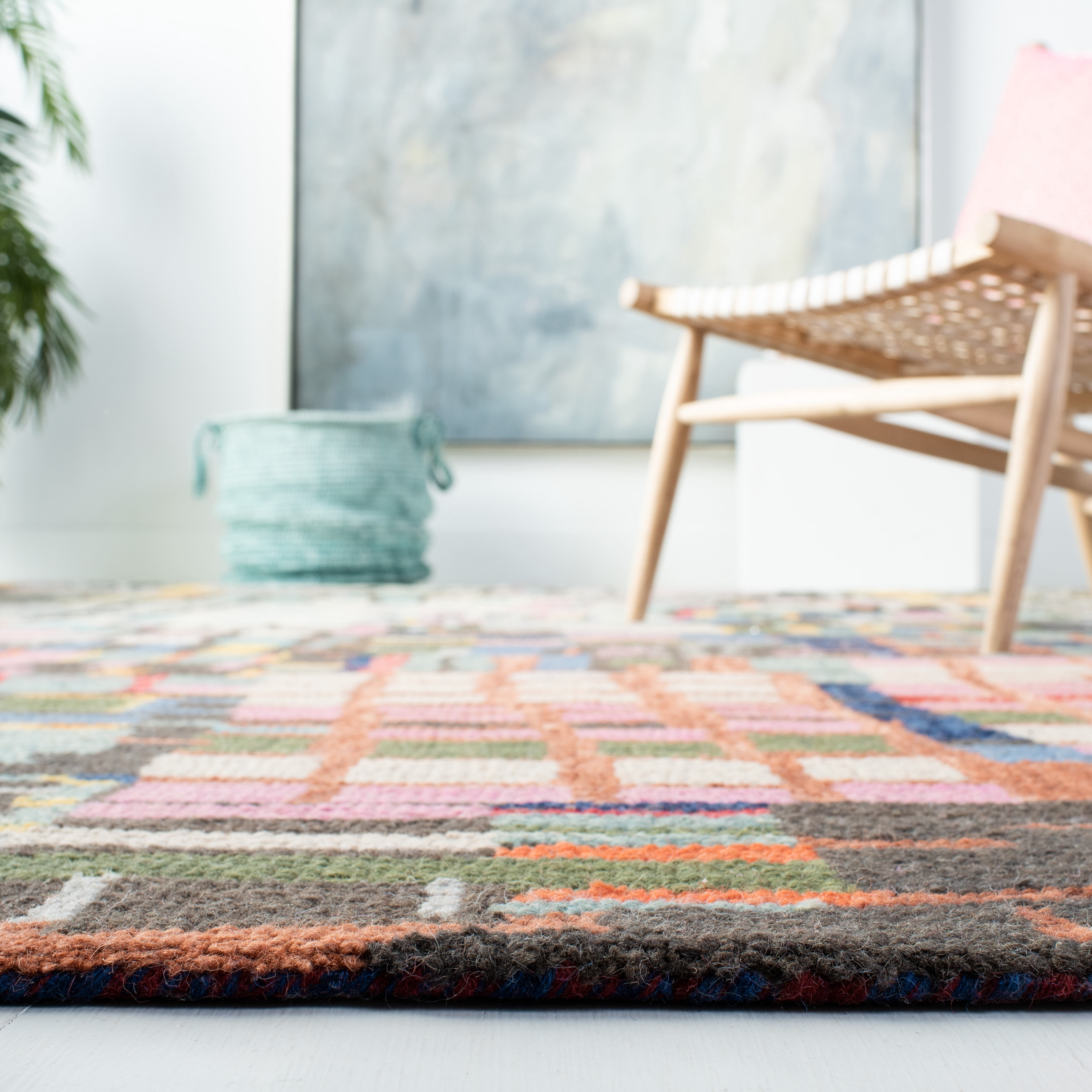 Safavieh Aspen Algernon Abstract Wool Runner Rug, Ivory/Black, 2'3" x 19'