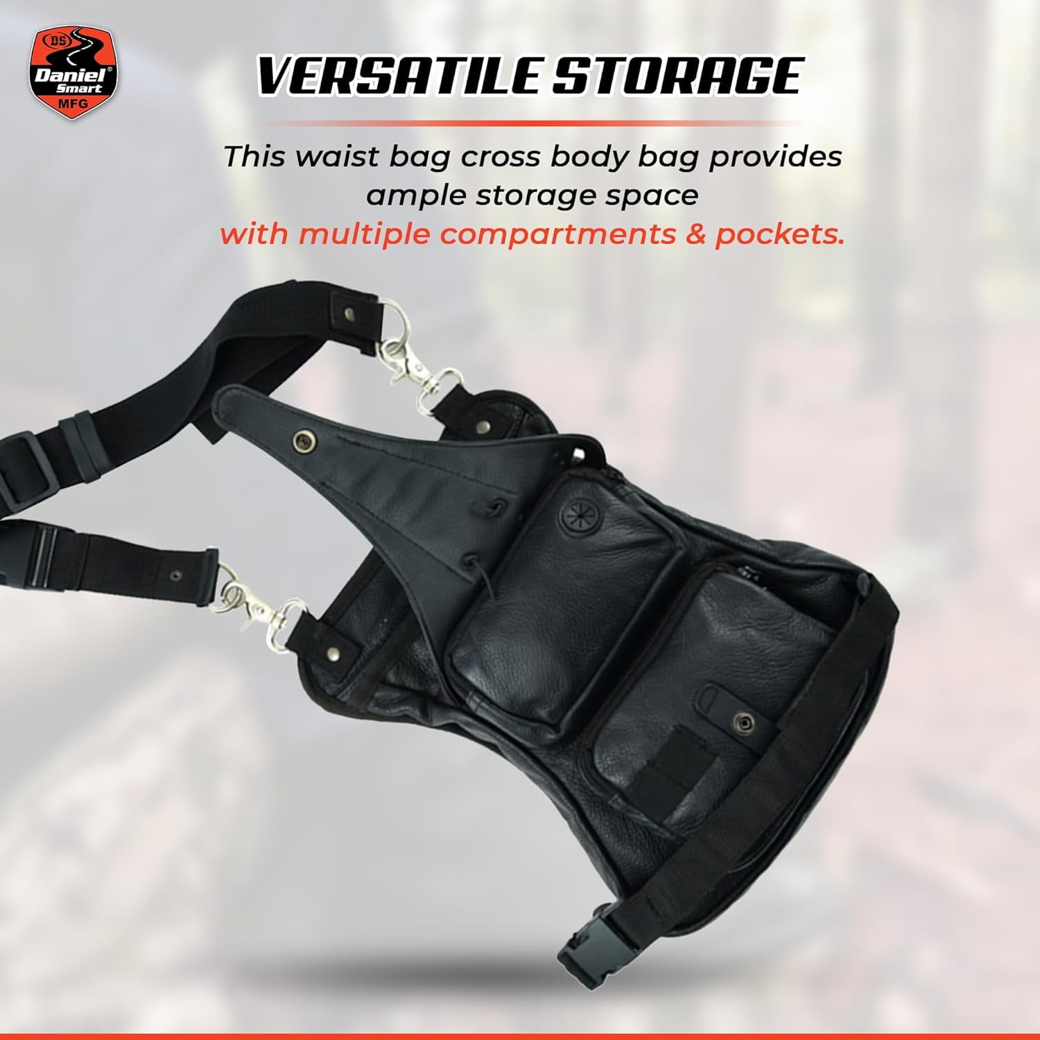 Daniel Smart Thigh Bag Versatile Storage with Gun Holster & Media Pocket Durable & Fashionable Perfect for Adventurers Black
