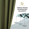 thumbnail image 4 of Superior Blackout Solid Light Filtering Grommet Curtain Panel Set, 52" x 108", Olive Green, 4 of 11