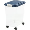 thumbnail image 4 of IRIS USA 30 lbs & 11 lbs Combo Airtight Dog Food Storage Container, Stackable Treat Box, Casters, Keep Fresh, Easy Mobility, Navy, 4 of 5
