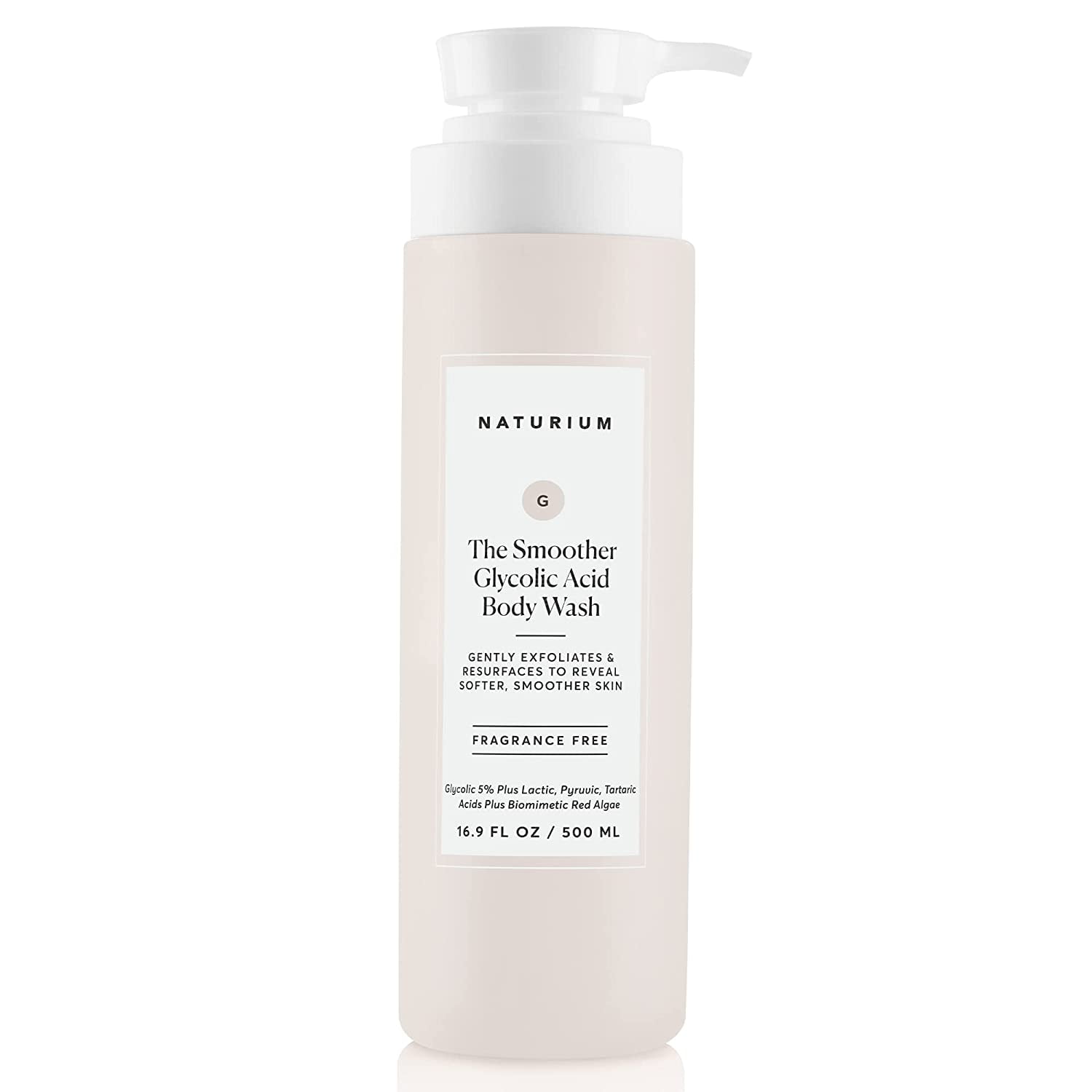 Naturium The Smoother Glycolic Acid Exfoliating Body Wash, Soft & Smoothing Cleanser, 16.9 oz