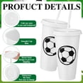 thumbnail image 3 of Domensi Juego de 12 Vasos Plásticos de Fútbol con Tapa y Popote de 710 ml, 3 of 7
