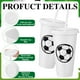 thumbnail image 3 of Domensi Juego de 12 Vasos Plásticos de Fútbol con Tapa y Popote de 710 ml, 3 of 7