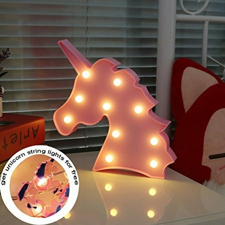 Pooqla Led Night Light Lamp Kids Marquee Letter Lights Unicorn Shape Departments