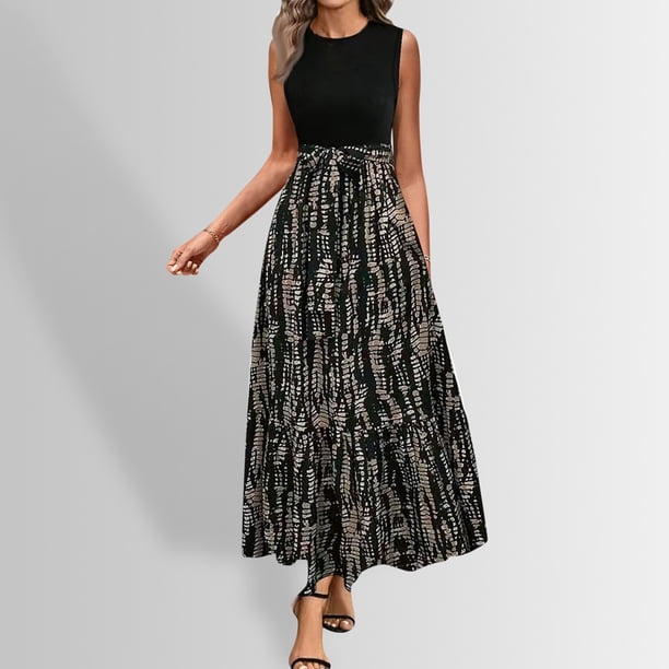WILLBEST Vestido Largo Informal De Verano Para Mujer, Vestido Largo Cruzado De Manga Corta Con Estampado Floral, Vestido De Retazos Con Volantes, Vestido De Línea A