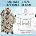 thumbnail image 4 of Oversized Wearable Blanket Hoodie,Beige Chicken Floral Pattern Sherpa Blanket Hoodie with Super Pockets,Super Warm Fuzzy Pullover for Women & Men, 4 of 6
