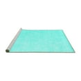 thumbnail image 2 of Ahgly Company Machine Washable Indoor Square Abstract Turquoise Blue Contemporary Area Rugs, 6' Square, 2 of 4