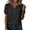 Black, variant on Ziynglg Tops for Women Notch Neck 1/4 Length Sleeve Blouses Fashion Work Office Tops Lightweight Casual Tops