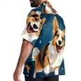 thumbnail image 3 of Corgi Dog Men's Short Sleeve Beach Shirts Hawaiian Button Down Casual Summer Printed Unisex Top, 3 of 6