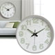 thumbnail image 5 of Reloj de pared luminoso de 12 pulgadas, reloj minimalista redondo de cuarzo para decoración de dormitorio y sala de estar, color plateado, 5 of 12