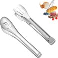 thumbnail image 1 of Pinzas para servir, pinzas de cocina de acero inoxidable, pinzas para barbacoa, pinzas para ensalada, pinzas para salchichas, pinzas para parrilla, para cocinar, asar, freír, empanizar, 9" (2 piezas) ER, 1 of 5