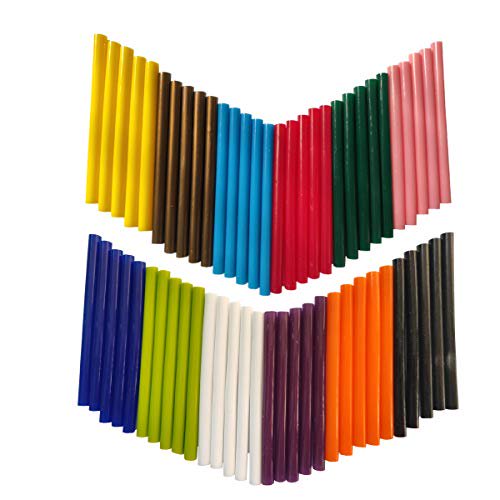 Colored Hot Melt Glue Gun Sticks, Baffo 12 Colors 60PCS Mini Size Color