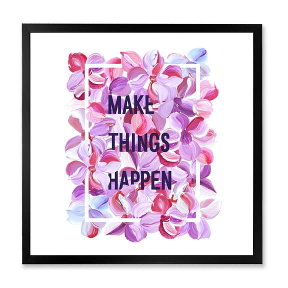 Designart 'Make Things Happen On Purple Flowers' Traditional Framed Art Print