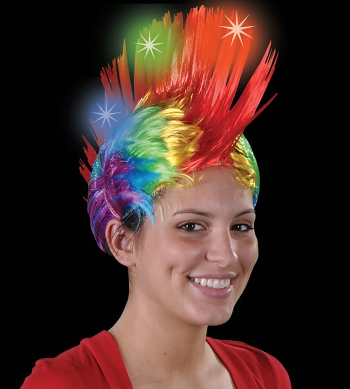 Dazzling Toys Massive Wiggling Punk Red and Colored Wig 
