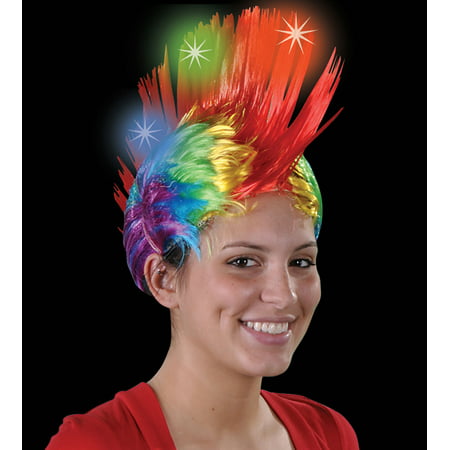Lumistick LED Flashing Multi-Color Mohawk Wig
