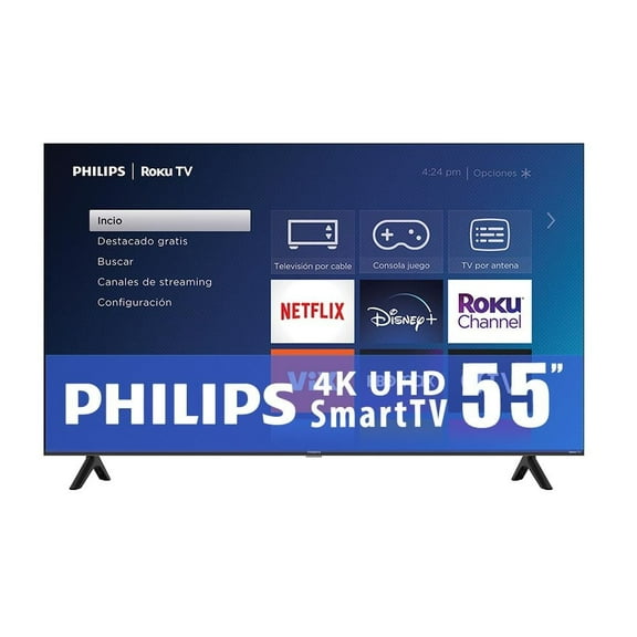 TV Philips 55 Pulgadas Roku 4K Ultra HD LED 55PUL6653/F8