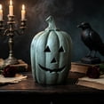thumbnail image 5 of Resin Pumpkin Ornament with Candle, Fall Halloween Thanksgiving Tabletop Decoration, Holiday Decor for Mantel Shelf Table Centerpiece, 5 of 6