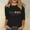 #518-Black, variant on Wowcloth Woman's Carnival Print Casual T-shirt, Round Neck with Three-Quarter Sleeves in Loose Fit, Cotton Material for Daily Use