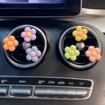 thumbnail image 1 of czcpp-6 Pieces Flowers Car Air Vent Clips with Fragrance Pads Colorful Daisy Flower Car Air Freshener Groovy Retro Hippie Flowers Air Vent Decorations Cute Car Diffuser Accessories Car Interior Decor, 1 of 4
