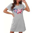thumbnail image 4 of Nexjvus Chemises de Nuit Femmes Manches Courtes Col Rond Robes de Nuit Imprimé Floral Surdimensionné Taille TG, 4 of 5