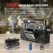 QFX J-220BT cassette AM/FM/SW radio Bluetooth boombox with USB recording