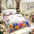 thumbnail image 2 of Erosebridal Lovely Hummingbird 7-Piece Twin Bedding,Kawaii Wildlife Bedding Comforter Set,White Blue,Pink Reversible, 2 of 7