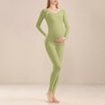 thumbnail image 2 of SwiftWear Maternity Pregnancy Pajama Set for Moms-to-Be Thermal Underwear Comfortable Maternity Sleepwear & Nursing Lounge Wear Elastic Waist Pajamas, 2 of 7