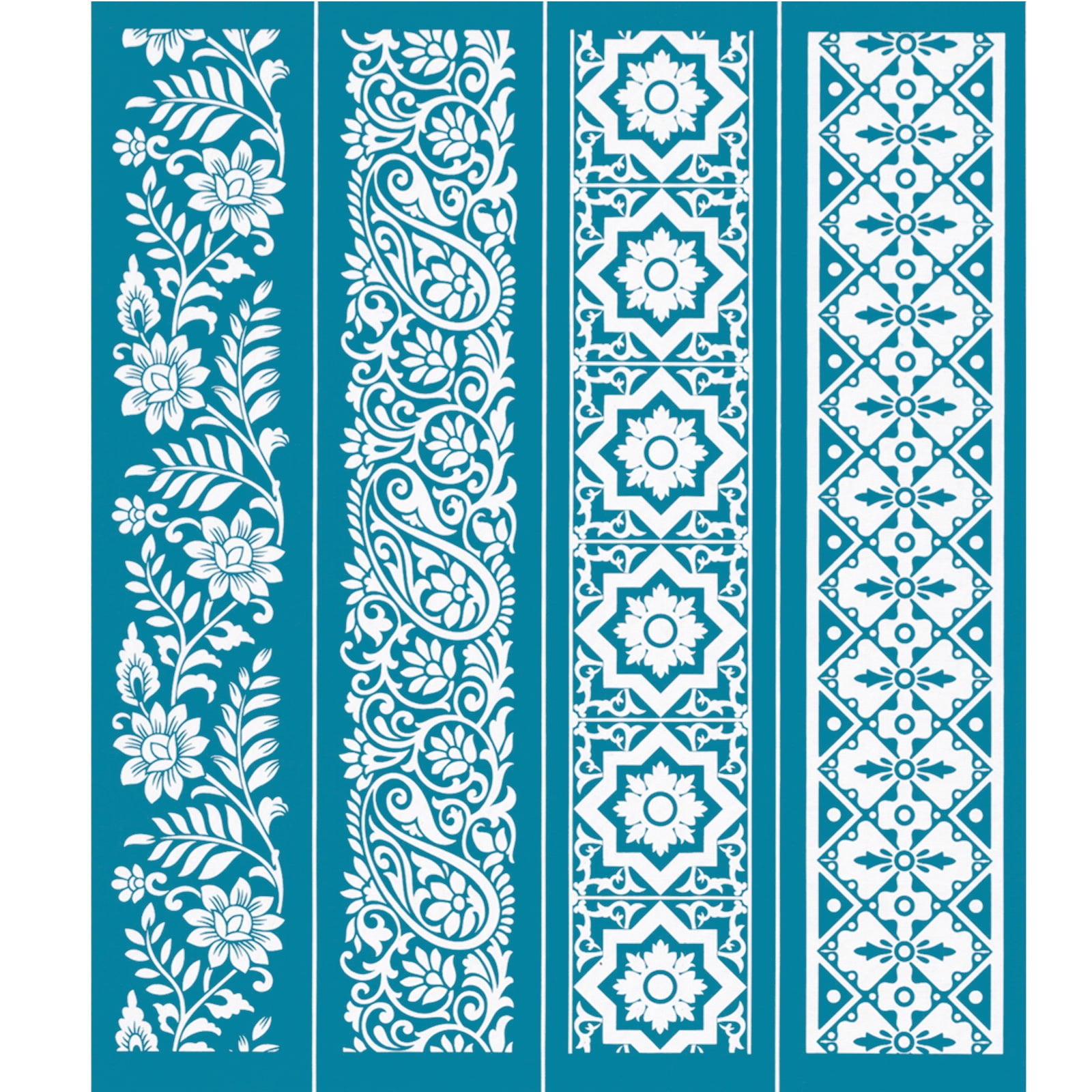 Flowers Vine Self-Adhesive Silk Screen Printing Stencil Mesh Transfers for DIY