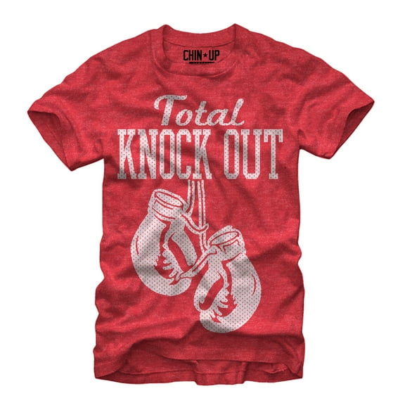 Women's CHIN UP Total Knockout Boyfriend Graphic Tee Red Heather Small