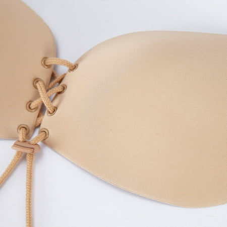 Adhesive Bra Drawstring Invisible Sticky Bra Push up Strapless Bra for Women Backless Silicone