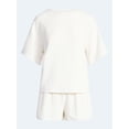 thumbnail image 5 of Joyspun Women's French Terry Lounge Sleep Short Sleeve Top and Shorts Set, 2-Piece, Sizes XS-3X, 5 of 5