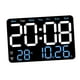 thumbnail image 3 of Reloj despertador digital, 10 niveles de configuración, temperatura, fecha, visualización semanal, calendario Azul, 3 of 9
