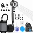 thumbnail image 2 of 12000mAh Rechargeable Camping Shower Pump with LED Display for Battery Level and Water Temperature, Portable Outdoor Power Bank Shower Head for Camping, Pet & Car Cleaning, 2 of 9